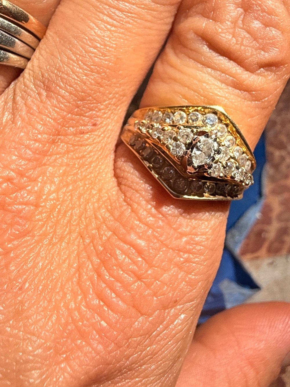 Rare VINTAGE 14K Gold Natural Diamond 1.15 ctw (approx) Sz8 - Picture 16 of 17